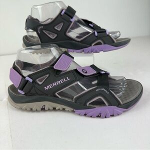 Merrell Womens 7 Crest Strap Granite Gray and Purple Sandals